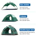 thumbnail image 3 of Tente Instantanée Pop-Up pour 3-4 Personnes, Tente Dôme de Camping Automatique à Double Couche, Imperméable, Tente Familiale pour la Randonnée, le Backpacking, la Plage, 3 of 8