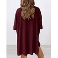 thumbnail image 2 of Set de salón Outfit PRETTYGARDEN de 2 piezas para mujer 2025, color rojo vino, 2 of 6