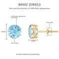 thumbnail image 6 of Rosec Jewels 1.6 CT Aquamarine Solitaire Stud Earrings for Women (6 MM Round Shape Aquamarine), 14K Yellow Gold, 6 of 7