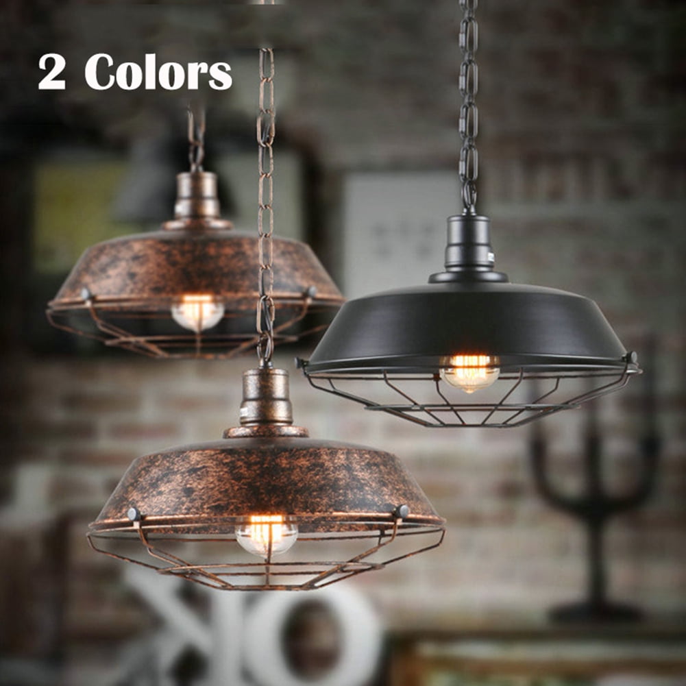 American Industrial Style Pendant Light Fixture, Vintage Farmhouse Metal Iron Hanging Lamp, Retro Pendant Lighting for Over Kitchen Island Sink Dining Room Table Bar Counter Entrance