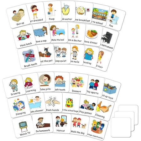 Magnetic Kids Chore Cards for Visual Schedules, Daily Routines Fridge ...