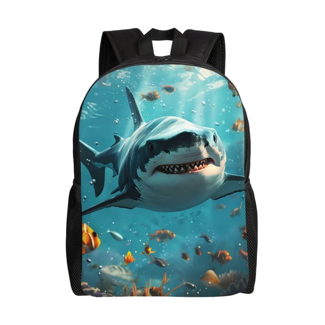Fotbe Realistic Ocean Shark Mochila de Viaje para Laptop, Mochila Ejecutiva Delgada y Resistente 15.6"