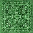 thumbnail image 1 of Ahgly Company Indoor Square Medallion Emerald Green Traditional Area Rugs, 3' Square, 1 of 4
