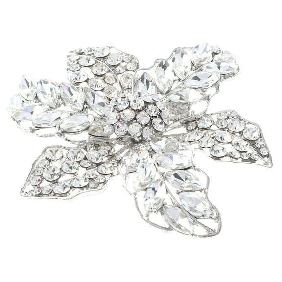 Large Crystal Flower Brooch