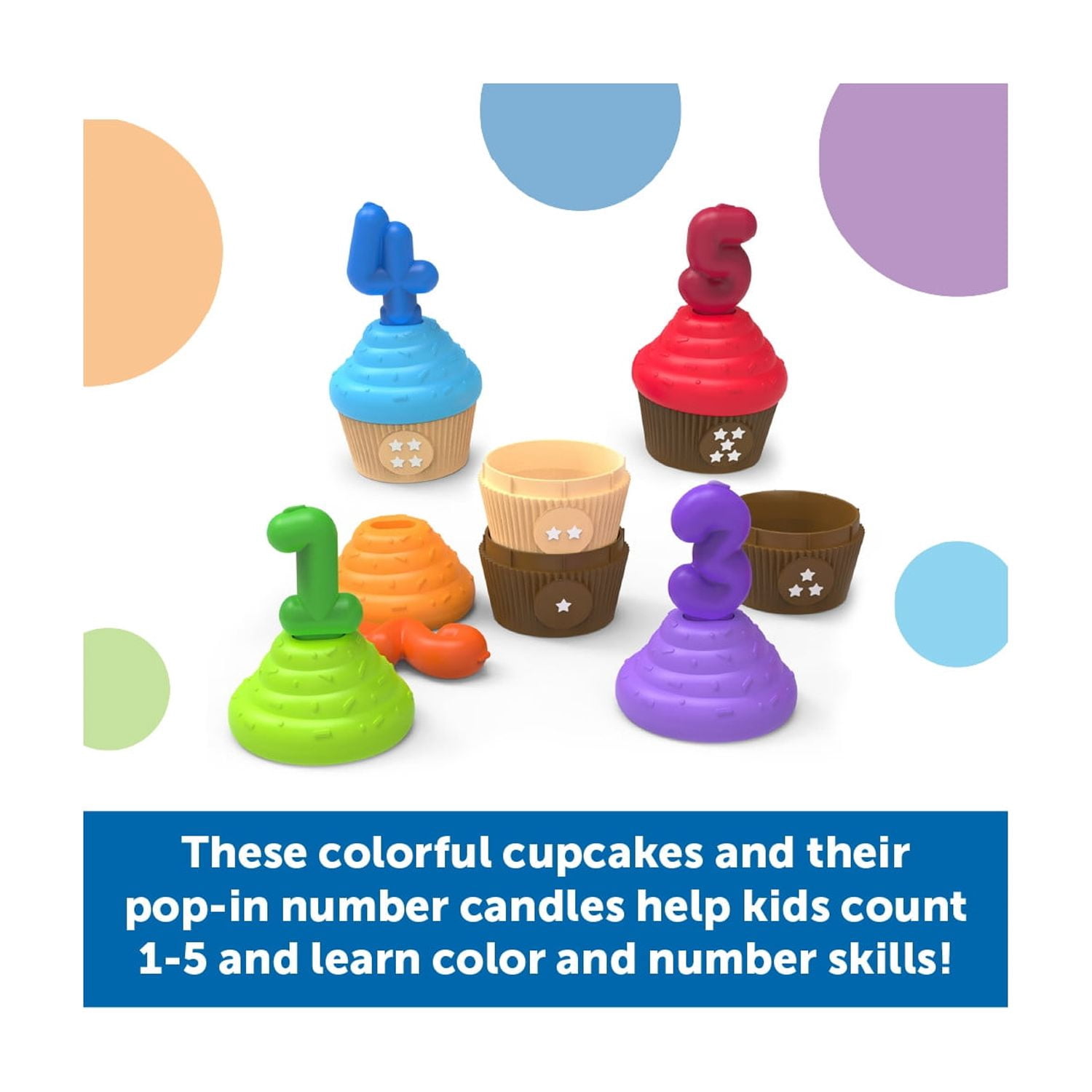 Learning Resources Counting Cupcakes, 15 Pieces, Ages 18 Months+, Toddler Toys