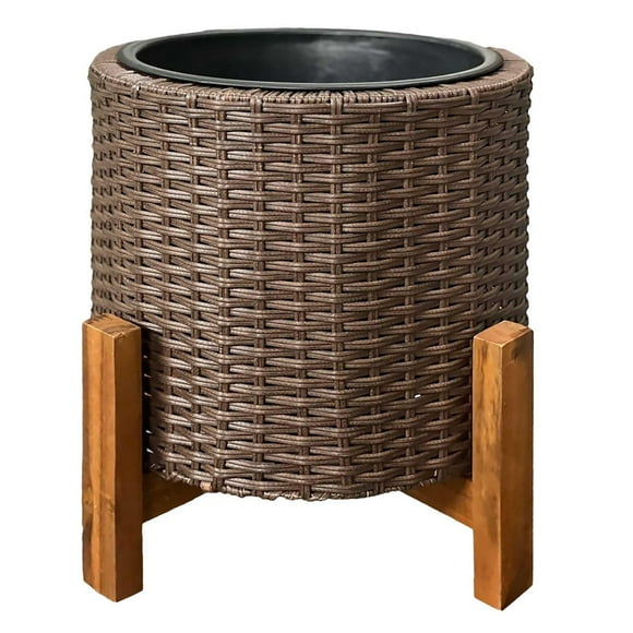 Grapevine Resin Wicker Planter with Stand