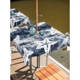 thumbnail image 2 of Outdoor Tablecloth with Umbrella Hole for Patio/Picnic/Party/Camping, Navy Blue Starfish Waterproof Table Cloth Square Cover Washable, Summer Coastal Modern Ocean (54"x 54"), 2 of 9