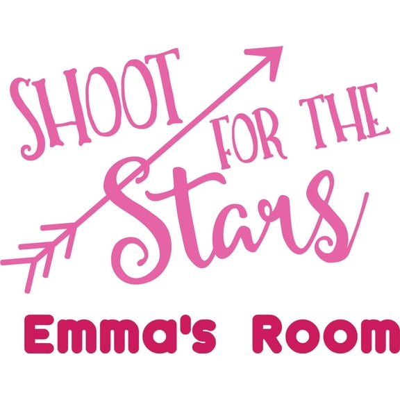 Personalized Name Vinyl Decal Sticker Custom Initial Wall Art Personalization Decor Shoot for the Stars Quote 12 Inches X 14 Inches