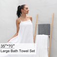 thumbnail image 5 of Green Essen Extra Large Bath Towel Sets of 8 pieces, 2 Large Bath Towels Oversized, 2 Hand Towels, 4 Washcloths, Soft Microfiber, Highly Absorbent Bath Towels for Bathroom Kitchen Spa Hotel(White), 5 of 8