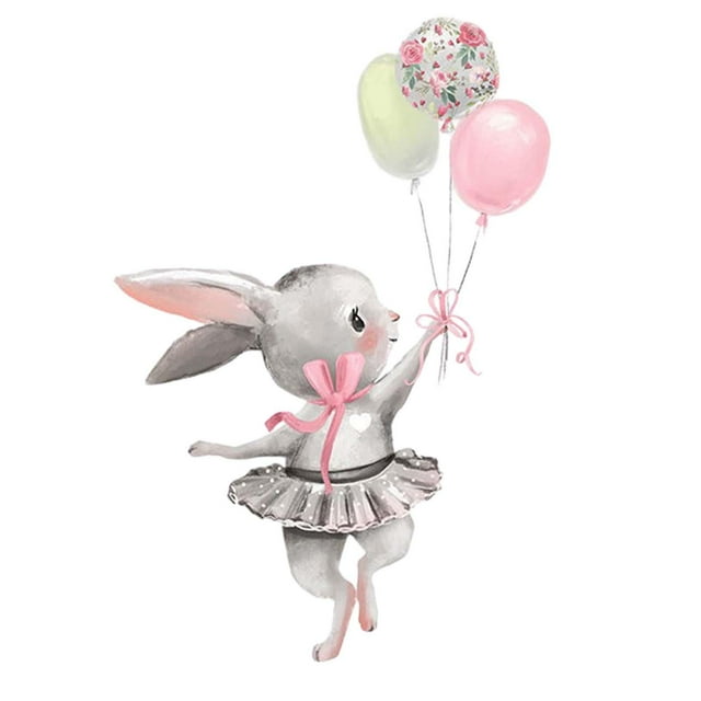 Pegatinas de pared de conejo, decoración del hogar, decoración de Pascua, papel tapiz decorativo autoadhesivo, murales para fondo de sofá de guardería Globo