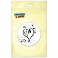 thumbnail image 1 of Treble Bass Clef Heart Music Black White Pinback Button Pin Badge, 1 of 2