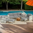 thumbnail image 6 of Bestier Patio Furniture Set, Outdoor Couch with 4.5" Thick Cushion and Ottoman, 5PCS Wicker Conversation Set for Backyard, Patio Chairs for Garden, Deck, Poolside, Light Grey, 6 of 6