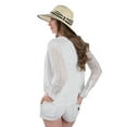 thumbnail image 7 of Panama Woven Straw Hat with Two Tone Bow and Straight Brim, 7 of 7
