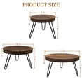 thumbnail image 3 of 3 Pack Wooden Display Stands, 8" 10" 12" Rustic Risers with Metal Legs for Dessert Table, Party Decor, Plants & Home Display, 3 of 9
