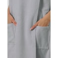 thumbnail image 5 of INSPIRE CHIC Women's Terry Wrap Bathrobe Spa Robe for Gym Pool Shower Bath Towel Robe Shower Dress XS Grey, 5 of 6