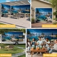thumbnail image 6 of Nature Forest Garage Door Cover Banner 7 x 8 FT, Blue Sky Mountain Stone Lake Landscape Garage Door Curtains Backdrop with Grommets for Indoor Outdoor Wall Party Porch Yard Decorations Background, 6 of 9