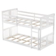 thumbnail image 4 of Harper & Bright Designs Twin Over Twin Bunk Bed with Built-in Ladders and Guardrail, Solid Wood Twin Size Floor Bunk Bed Frame, 4 of 10