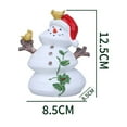 thumbnail image 3 of Figuras de muñeco de nieve y pájaro de resina pintadas a mano: decoración navideña, sin montaje, para mesa o repisa, regalo o colección, 3 of 4