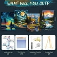 thumbnail image 2 of Qoosea 4 pack Paint by Numbers Kit for Adults with Frame, Paint by Number with Wooden Easel Diy Landscape Paint Kits for Adults for Home Decor Wall Decor 11.8x9.4inch, 2 of 10