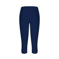 thumbnail image 7 of Capri Pants for Women, Xunlbb 2PCWomen's Summer High Waisted Solid Color Capris Matching Slim Fitting Yoga Gym Pants(Navy,S), 7 of 7