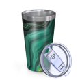 thumbnail image 2 of 16oz Tumblers Green Marble Color Flow Pattern Stainless Steel Vacuum Insulated Double Wall Travel Tumbler Cups Mug with Lid and Straw,Cleaning Brush for Coffee,Tea, 2 of 4