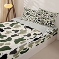 thumbnail image 3 of Erosebridal Forest Camouflage Pattern Zipper Queen Comforter Set with Fitted Sheet and 2 Pillowcases,Deer Bear Silhouette Print Zipper Bedding Set,Green Black,Grey Reversible, 3 of 6