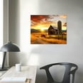 thumbnail image 3 of JRXY Farmhouse Canvas Wall Art Picture: Framed Large Farm Artwork Barn View Field Scenes Sunset Landscape Village Painting Prints for Living Room Dining Room Wall Decoration 20x16 Inch 20x16in, 3 of 4