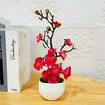 thumbnail image 1 of Artificial Plum Blossom Potted Plant In Pot Fake Home Office Table Ornaments, 1 of 7