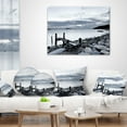 thumbnail image 3 of Designart Small Sea Bridge from Rocky Beach - Landscape Printed Throw Pillow - 18x18, 3 of 4