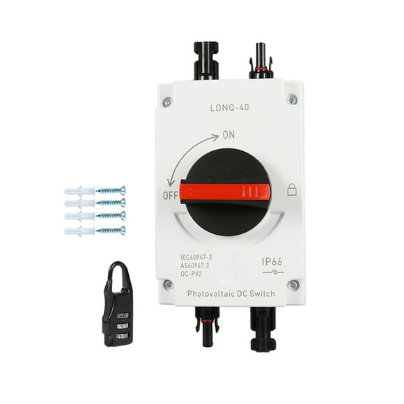 Riwcyla 32A 4P PVCurrent Disconnect Switch Dustproof and Waterproof Transfer Switch IP66 PhotovoltaicCurrent Switch , perfect for daily use, outdoor activities, travel & casual occasions