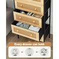 thumbnail image 3 of Crestlive Products Rattan Dresser Storage Tower, Tall Fabric Dresser, Chests of Drawers, Wood Top - Organizer Unit for Bedroom, Hallway, Entryway, Closets (Natural, 5 Drawers), 3 of 16