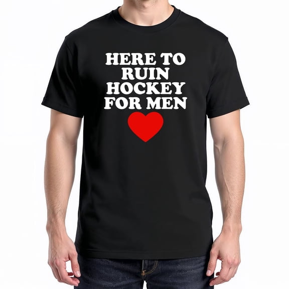 Here To Ruin Hockey T-Shirt – Sports Humor Theme – Men's Casual Wear
