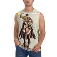 thumbnail image 1 of Fotbe Vintage Cowboy Riding Horse Men's Camiseta sin Mangas Estampada para Hombres, Playera Casual para Gimnasio, Entrenamiento, Playa-Large, 1 of 7