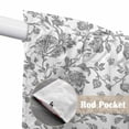 thumbnail image 2 of Grey Flower Kitchen Window Curtains, Swag Curtains Valance for Bedroom Living Room Bathroom, Vintage Farmhouse Boho Leaf Spring Plant Rod Pocket Window Treatment Curtain Block Drapes 2 Panels 36"x63", 2 of 9