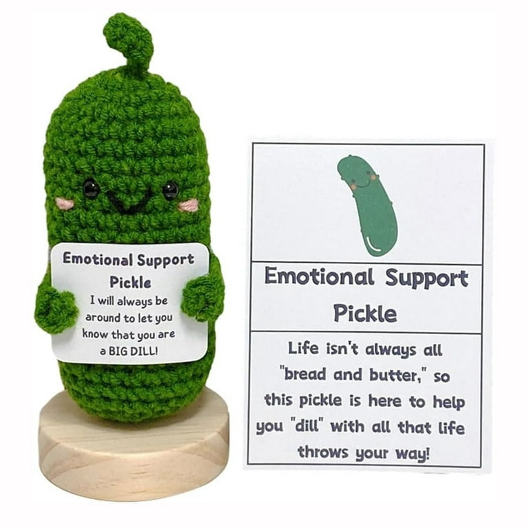 Kehuo 2PCS Emotional Support Pickled Cucumber Gift, Knitted