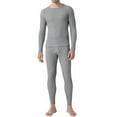 thumbnail image 5 of Men's Winter Waffle Knit Thermal Long Johns 100% Cotton Underwear Top Bottom 2 Pcs Set Gray, 5 of 5