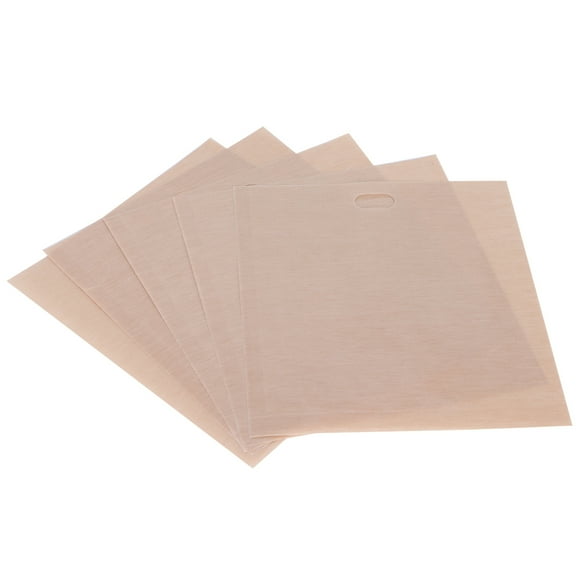 5 PCS Reusable Non-stick Toast Bags, 16*18CM PTFE Coated Heat-Resistant Bags (-70~260℃) - Safe Food-grade Baking Pouches for Toaster, Microwave, Oven & Grill, Perfect for Heating Sandwiches, Pizzas,