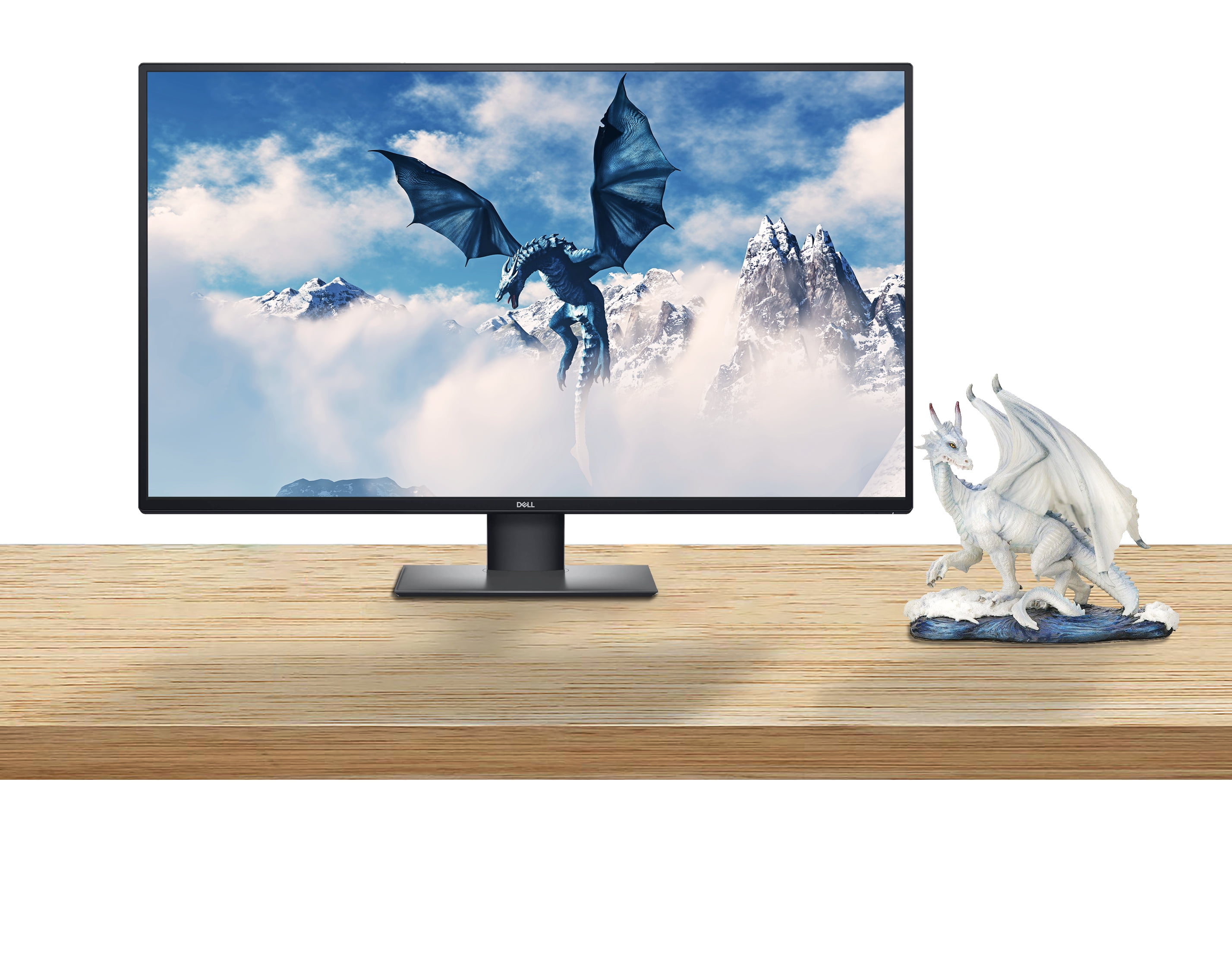 Dell U4320Q 43 Inch 4K UHD Gaming Monitor with USB-C, DisplayPort, HDMI,  Integrated Speakers, Vesa Compatible, Height Adjustable, Swivel, Tilt,  Picture-by-Picture (PBP), Bundle with Ice Dragon Statue 