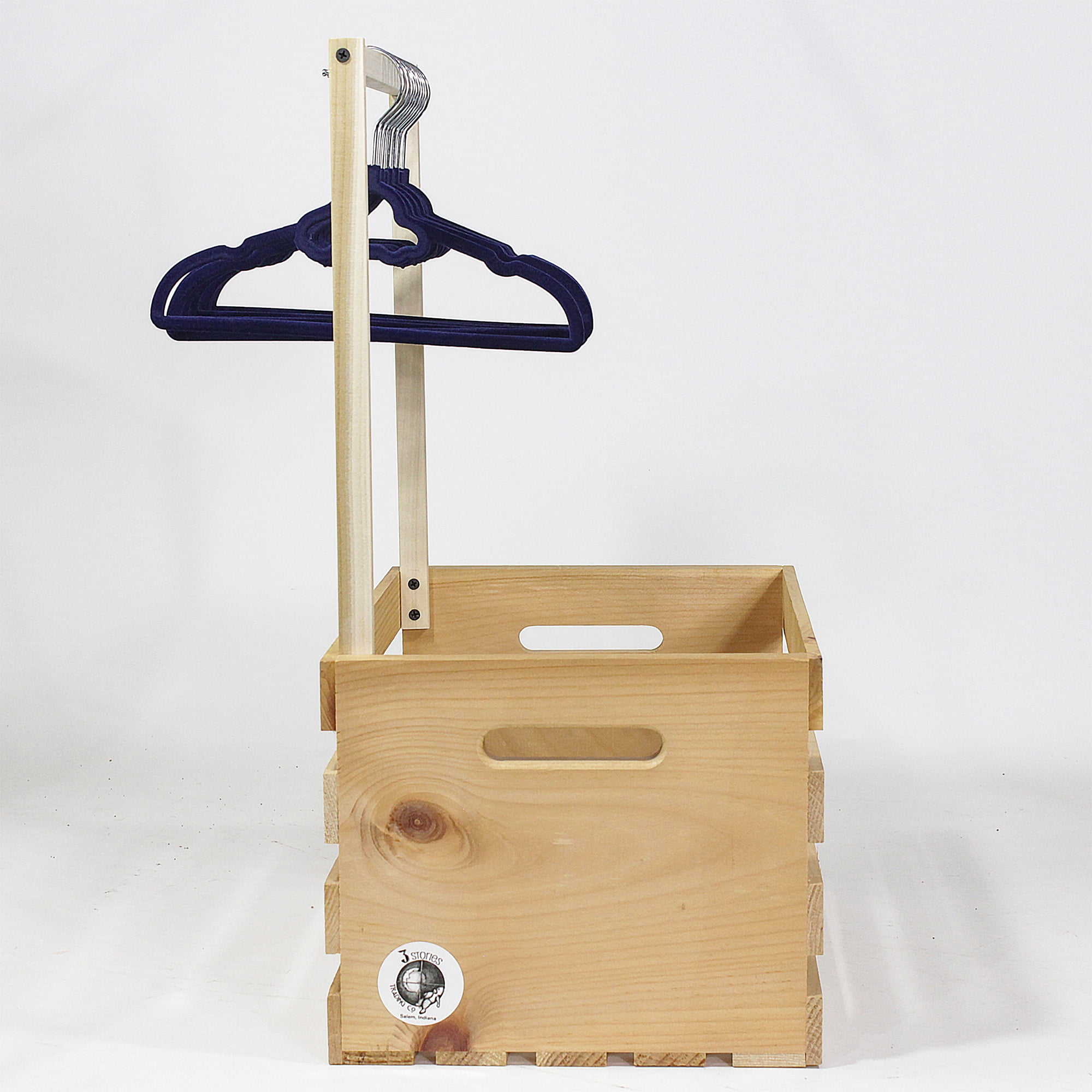 Baby Shower Wardrobe Crate & 10 Clothes Hangers Kit, Blue Baby Shower Gift Crate