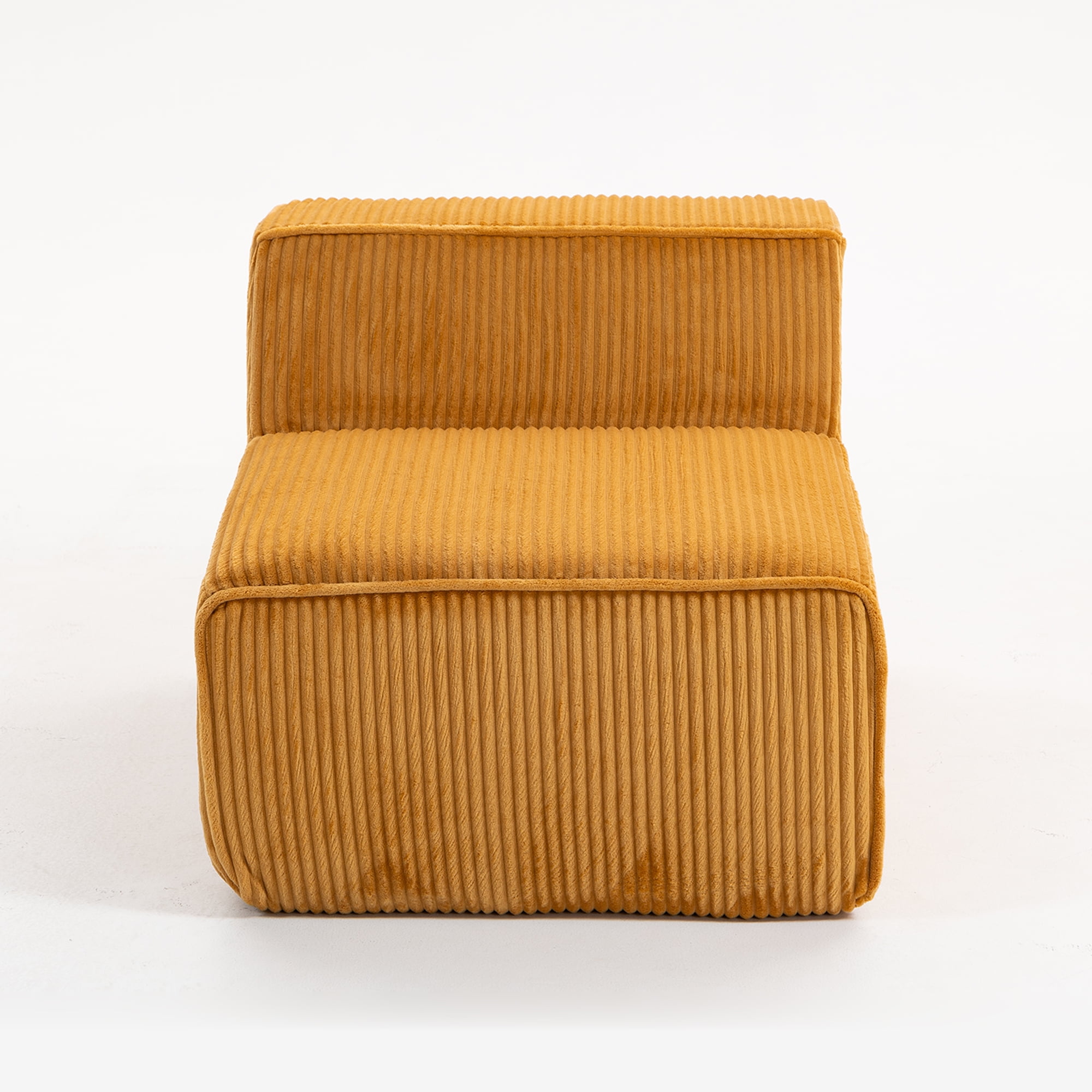 Demi Bonn 111" Modular Sectional Sofa Couchesk, Corduroy 3 Seat Couch Memory Foam Couches for Living Room, Cloud Couch, Orange