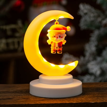 

Christmas Moon Night Light Decorations Kindergarten Window Tabletop Display Santa Moon Night Light Claus Displays Table Ornaments Festive Gifts