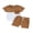Brown, variant on LMLYSoH 2Pcs Toddler Boy Summer Outfits, Short Sleeve Contrast Color T-Shirt Pocket Shorts Set