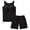 Black, variant on Hontri Women's Built-in Bra Pajama Set - Summer Sleeveless Top & Shorts with Chest Pad, Breathable Sleepwear (2-Pack) (Grey | XL)