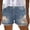 Dark Blue, variant on Fashion Women's Shorts Pocket Jeans Denim Pants Ripped Casual Slim Versatile Women's Pure Color Hole Shorts Khaki,S