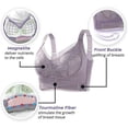 thumbnail image 3 of Women Lady Comfy Corset Bra Front Side Buckle Lace Slim Shape Wear Underbust Support Daily, 34, Grey, 3 of 4