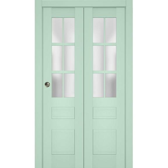 Sliding Closet Bi-fold Doors | Veregio 7339 Oliva with Frosted Glass