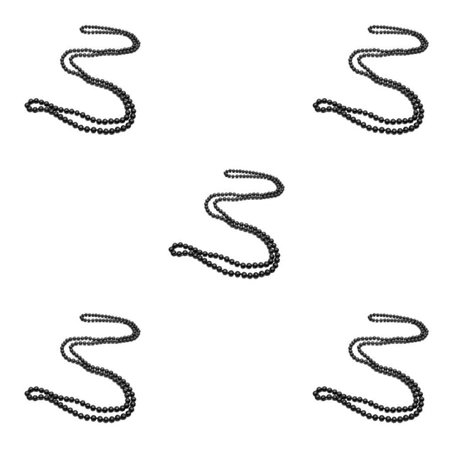 QualitChoice Collier Rétro Perlé Esthétique Élégant Collier Multicouche Col Ras du Cou Bureau Vacances Chandail Bijou Cadeau Mère Noir 5ensemble