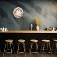 thumbnail image 4 of Room Decor 1pc Happy Easter Round Aluminum Sign, 8x8 Inch, 2D Printed Vintage Floral Wreath Design, UV & Scratch Resistant with Anti-Graffiti Finish, Metal Wall Decor for Home, Kitchen, 4 of 7
