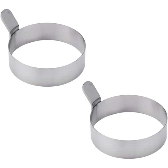 Egg Rings Non Stick Egg Ring 2pcs Stainless Steel Egg Rings Non Stick Metal Circle Shaper Egg Maker Molds Cooker Rings for Cooking Shaping Eggs L Egg Ring Set Round Pancake Ring