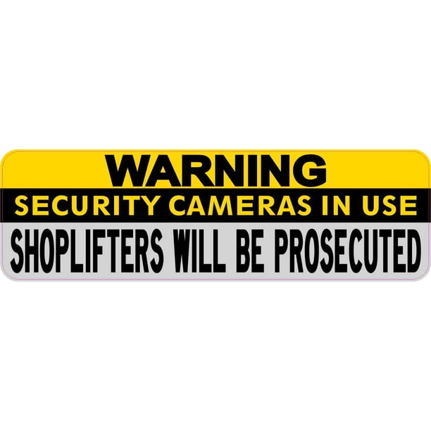 10in X 3in Warning Security Cameras in Use Sticker Business Sign